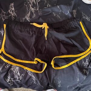 Black and Yellow Men's Hybrid Shorts